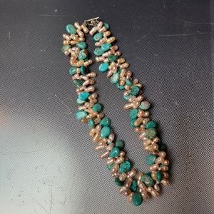 Pearls for 2026 Morning Mist turquoise and pearls necklace double strand twist
